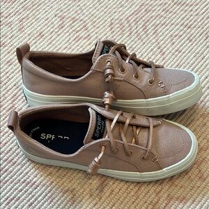 Sperry Tan Sneakers Casual Canvas Low-Top